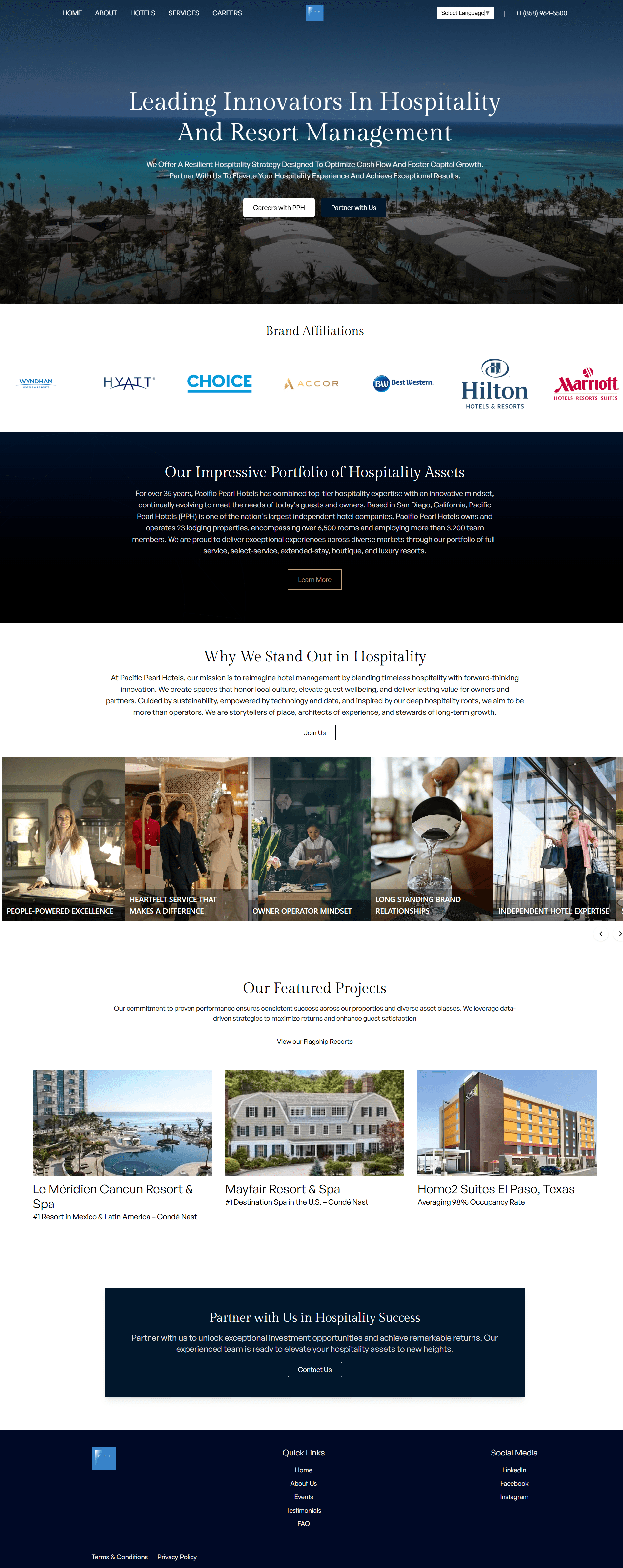 Pacific Pearl Hotels Website Preview