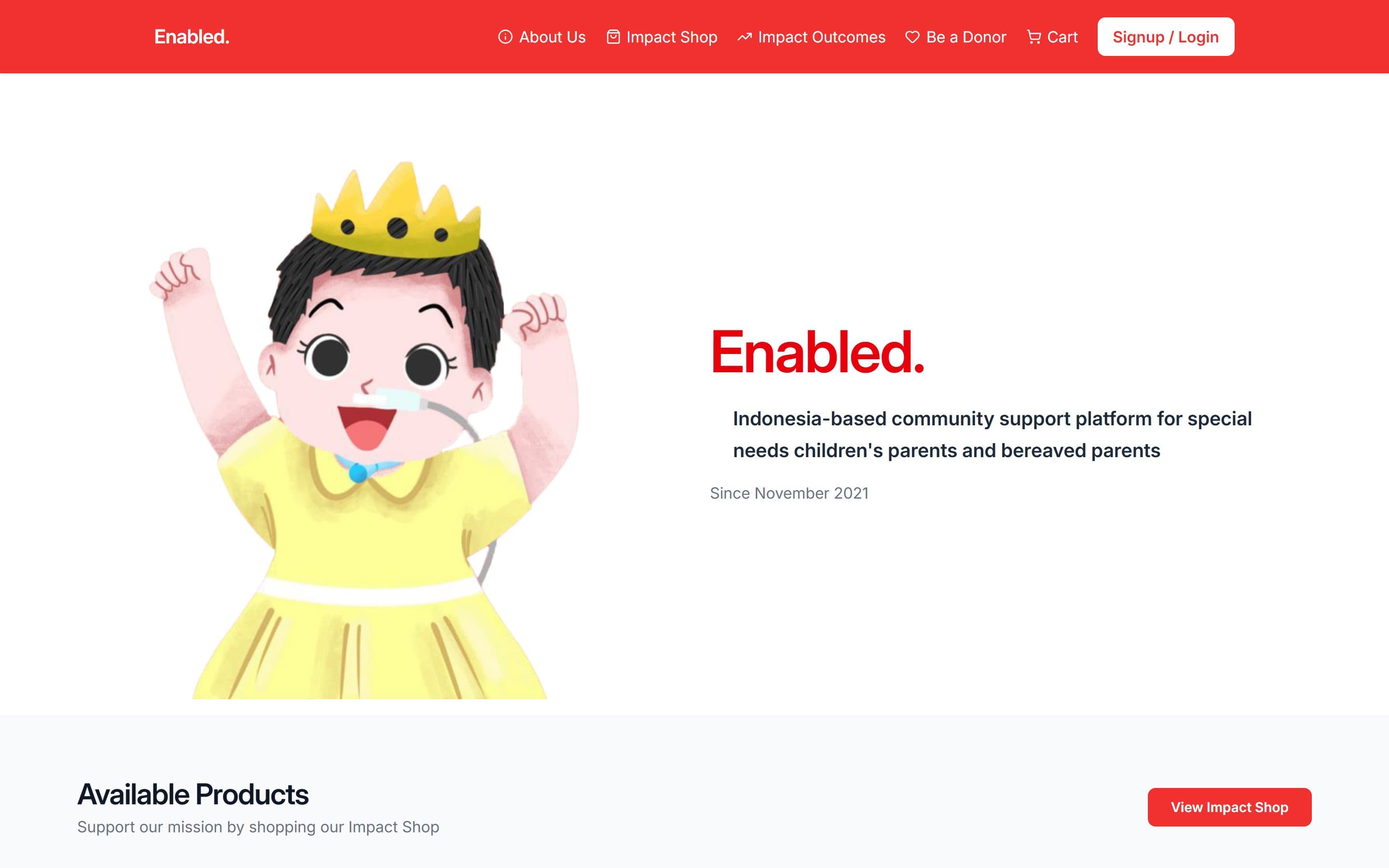 Enabled — homepage