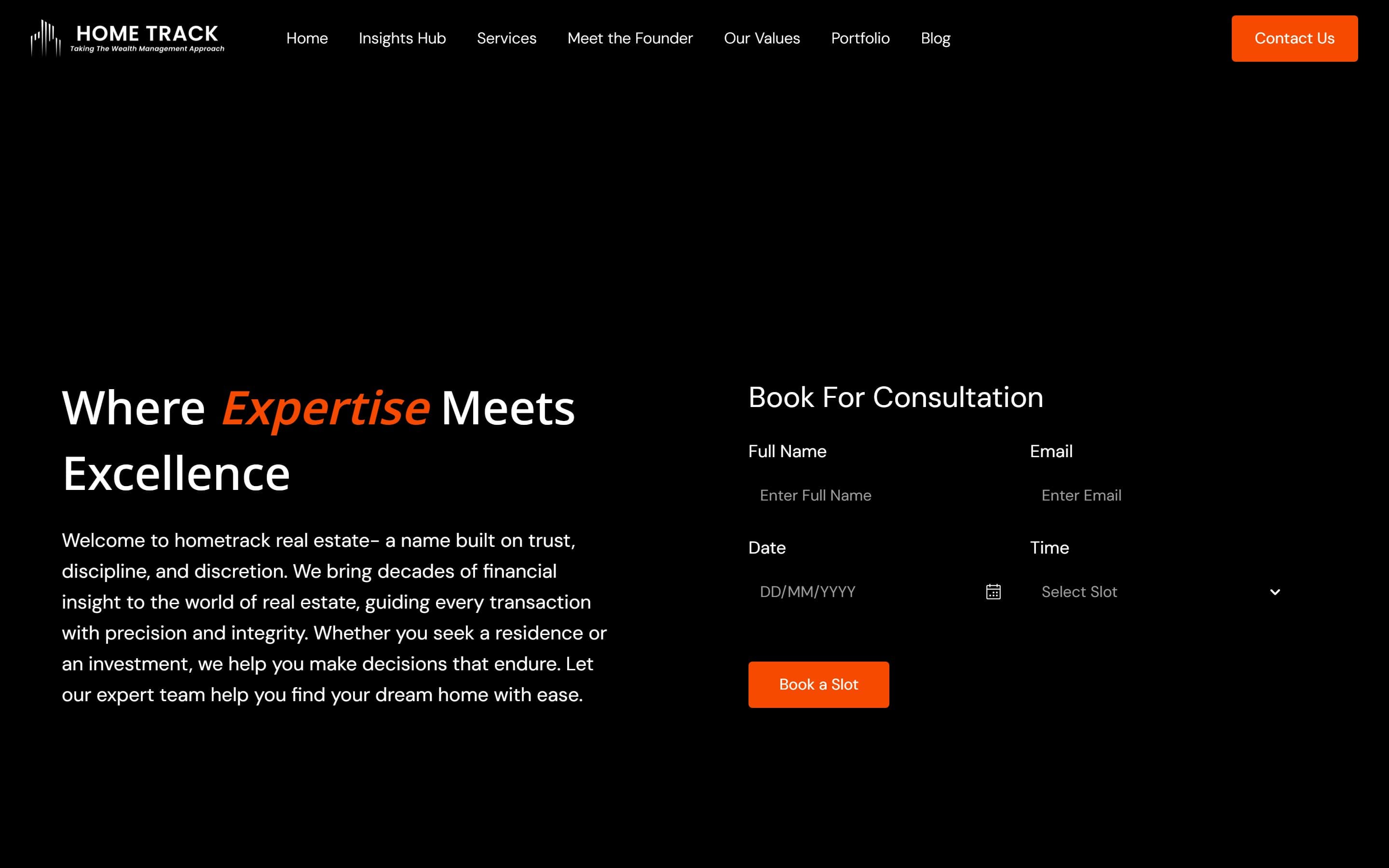 Hometrack — homepage