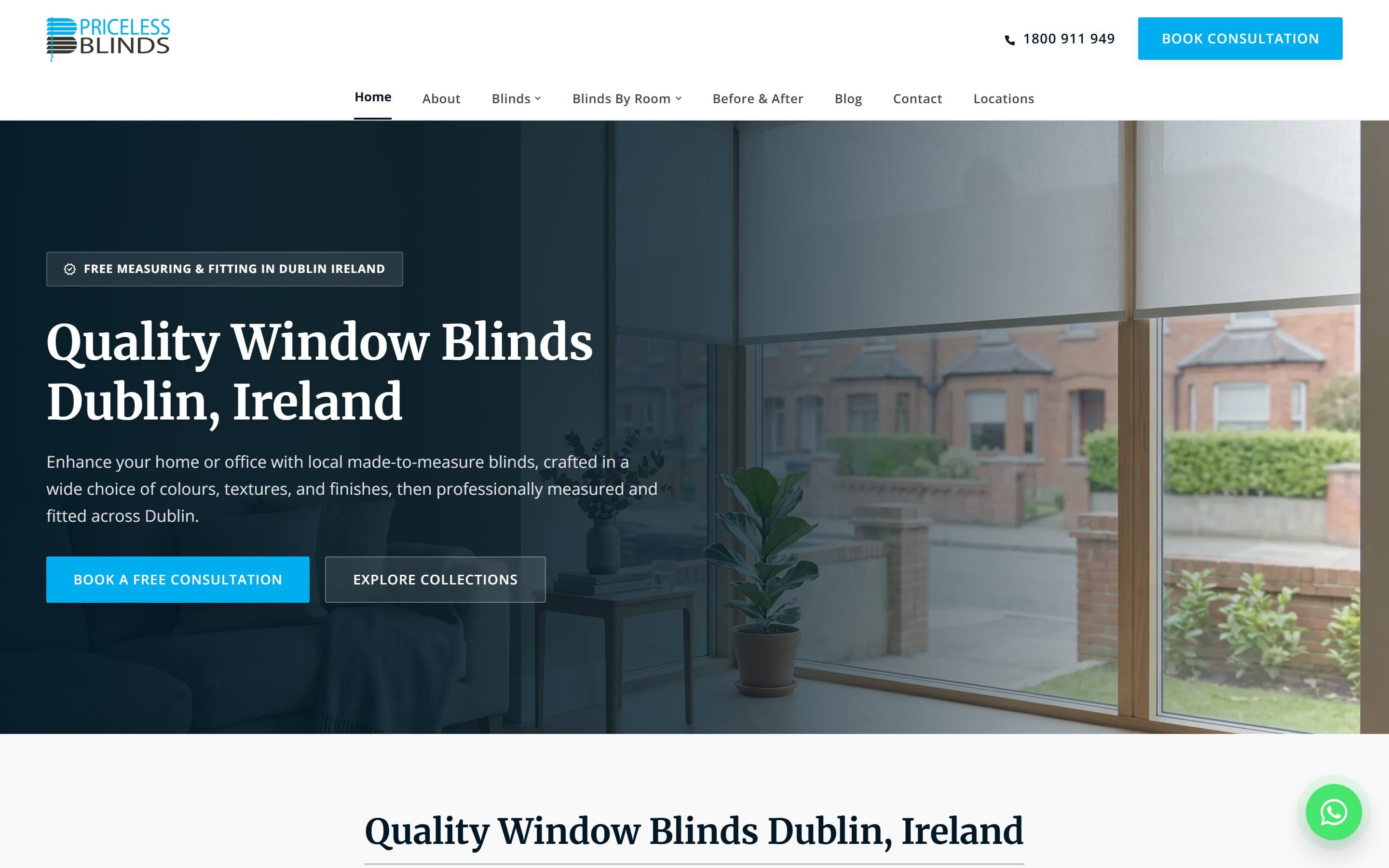 Priceless Blinds — homepage
