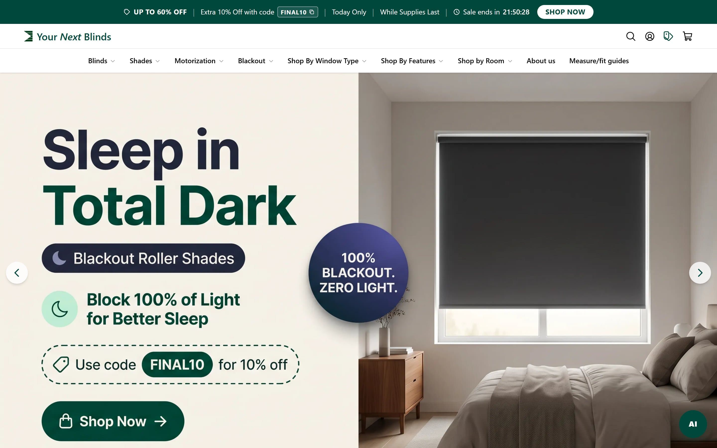 YourNextBlinds — homepage